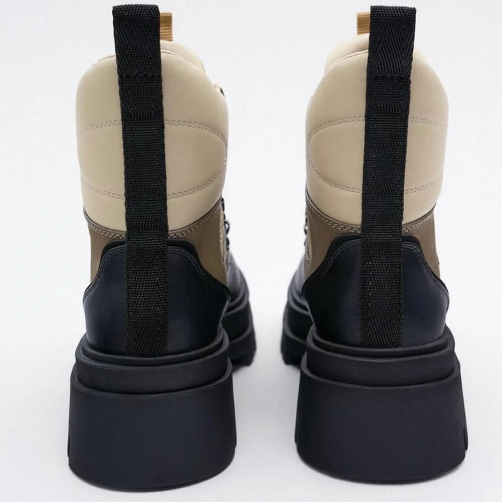 Zara combo ankle boots lace closure blogger favorite - Picture 3 of 6